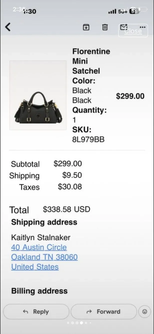 NWOT Dooney & Bourke Black Mini Florentine Satchel